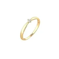 elli diamonds bague femme fiançailles vague avec diamant (0.03 ct) en or jaune 585