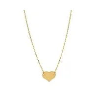 14 k or jaune mini cœur pendentif collier, 16 au 45,7 cm réglable