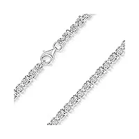 (60.0 centimeters) - materia women necklace 5 mm byzantine chain 925 silver rhodium plated 45 50 60 cm german production k77