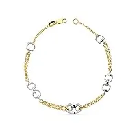 alda joyeros bracelet femme or bicolore 18 carats chaîne d'or avec étriers