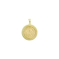 collier avec pendentif médaille st christophe encadré en or jaune 14 carats, métal