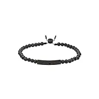 emporio armani bracelet pour homme , 18.50 cm +/- 1.00 cm bracelet noir en acier inoxydable, egs2478001