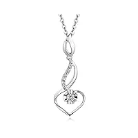 daesar 18k collier en or pour les femmes amour coeur pendentif collier chaîne de platine 45cm (2.6g)