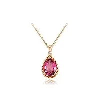 knsam collier femme en or rose 18 carats(au750) rubis poire rouge naturel 0.598ct Élégance cadeau personnalisé pour femme