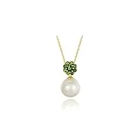 daesar 18k or collier pour les femmes fleur cubique zircone perles pendentif collier chaîne en or longueur: 40 cm