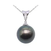 jyx 18k or 12,5 mm collier de perles de culture de tahiti