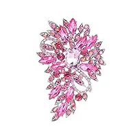 ever faith broche forme fleur avec goutte d'eau style délicat fastueux accessoire de vêtement cristal strass bijou cadeau ton d'argent rose