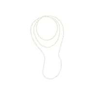 pearls & colors - collier sautoir de perles de culture d'eau douce rondes 6-7 mm - qualite aa+ - colori blanc naturel - longueur 160 cm - bijou femme classique