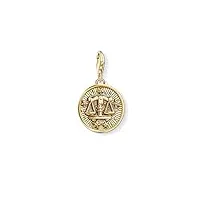 thomas sabo femmes hommes-charm-pendentif signe zodiacal balance charm club argent sterling 925 plaqué or jaune 18 carats 1658-414-39