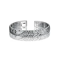 anazoz bracelet argent 925 gothique homme dragon cœur sutra bracelet argent