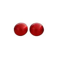 boucles d'oreilles boutons rouge bijoux en veritable verre de murano
