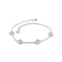 or blanc massif 14 k de fiançailles avec diamant bracelet chaîne pour femme mariage cadeau d'anniversaire