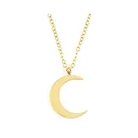 happiness boutique femmes collier demi lune couleur or | collier pendentif délicat croissant de lune