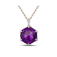 anazoz collier femme cristal violet naturel or rose 18 carats romantique
