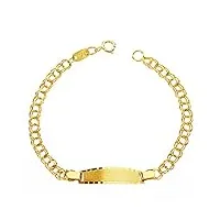bracelet gourmette bébé enfants or jaune 18 carats 14,5 cm personnalisable