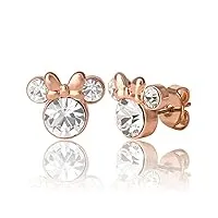 disney boucles d'oreilles à tige avec pierre de naissance, minnie mouse pour femme, bijoux disney(avril)