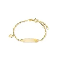 bracelet d'identité amor fille enfant, 12+2 cm, or, livré en boîte cadeau, 2014333