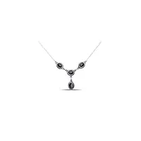mantraroma collier argent 925 sterling onyx noir pendentif chaîne véritable argent femme (no.: mco-002-03)