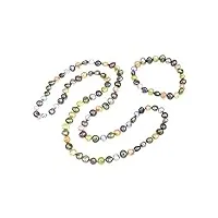 treasurebay parure de bijoux avec collier, bracelet et boucles d'oreilles en perles baroques naturelles multicolores de 8 à 9 mm (28)