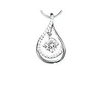 topind femme pendentif, argent sterling 925 pendentif incrusté with1ct rond brillant cut charles mariage colliers