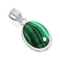 jeweloporium vert réel malachite pendentif en argent 925 pour femme pierre précieuse victorien collier pendentif en argent jour de l'amitié cadeau fait main bijoux