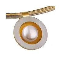 ernstes design pendentif an159 en acier inox plaqué or avec perle 9 mm