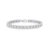 dazzlingrock collection bracelet rivière pour femme en argent sterling avec diamants blancs ronds 0,25 carat 1/4 carat, one size, diamant, argent sterling, diamant blanc