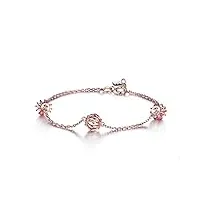 anazoz bracelet femme or rose 18 carats rubis*0.22ct rouge rond/fl