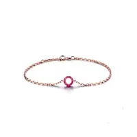anazoz bracelet femme or rose 18 carats rubis*0.25ct rouge rond/fl