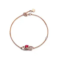 anazoz bracelet femme or rose 18 carats rubis*0.26ct rouge triangle/fl