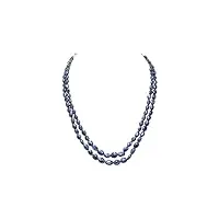 rajasthan gems collier de perles ovales en saphir bleu 2 lignes 280 carats
