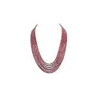 rajasthan gems collier de perles à facettes en rubis rouge 7 lignes 725 carats.