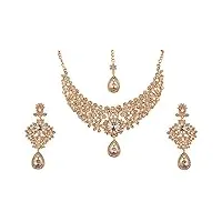 touchstone bollywood indien charmant regard fine filigrane rhin scintillant s designer bijoux collier ensemble pour femme or
