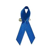 strass & paillettes lot de 40 pin's + 10 offert ruban bleu en tissu sur une épingle. mars bleu. lutte contre le cancer colorectal