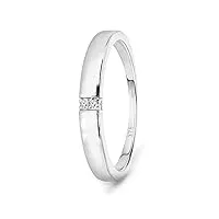 miore bijoux pour femmes bague de fiançailles avec 4 diamants 0.02 ct bague en or blanc 9 carats / 375 or
