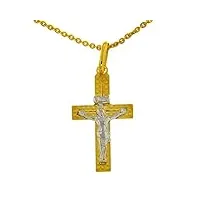 pendentif croix or jaune 375/1000 + chaîne offerte