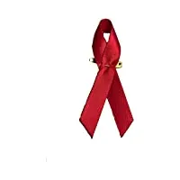 strass & paillettes lot de 40 pin's + 10 offert broche ruban rouge en tissu sur une épingle. pin's sidaction. pin's ruban rouge symbole de la lutte contre le sida