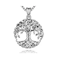 friggem arbre de vie délicat collier et pendentif en argent sterling pour femmes et hommes