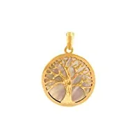 priority pendentif arbre de vie porte-bonheur pour femme, en or 18 carats et nacre., or jaune