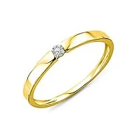 miore bague de fiançailles en or jaune 14 carats 585/1000 solitaire avec diamant taille brillant 0,05 ct, doré diamant, diamant