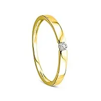 orovi bague de fiançailles pour femme en or jaune 14 carats (585) brillant 0,05 carat avec diamants, dorée