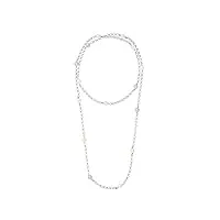 long collier sautoir 100 cm en argent 925/1000 et perles de culture multicolores