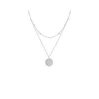 elli collier pour femme avec pendentif en forme de pièce de monnaie vintage avec cristaux en argent sterling 925, 400, cristal