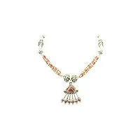 rajasthan gems collier avec pendentif tribal tibétain en argent sterling 925 pour femme pierre corail 45 cm