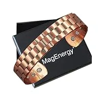 magenergy mens copper bracelet 99.9% pure copper magnetic bracelet with 6 powerful magnets with jewelry gift box