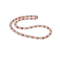 treasurebay magnifique parure de bijoux pour femme avec collier et bracelet en corail rose naturel.