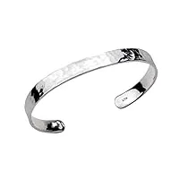 silbermoos bracelet pour hommes et femmes, martelé ouvert classique, en argent sterling 925