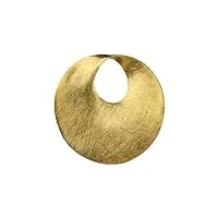 silbermoos pendentif pour femmes plaqué or disque rond cercle ouvert mat, en argent sterling 925