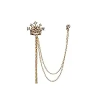 knighthood pin's en pierre couronnée avec chaîne de suspension pour manteau, costume, cadeau de mariage, fête, col de chemise, accessoires pour homme, métal