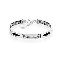 lillymarie femme bracelet en argent argent sterling 925 onyx cristaux swarovski elements noir longueur flexible étui en bois de haute qualité idées cadeaux pour maman